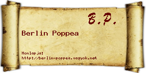 Berlin Poppea névjegykártya